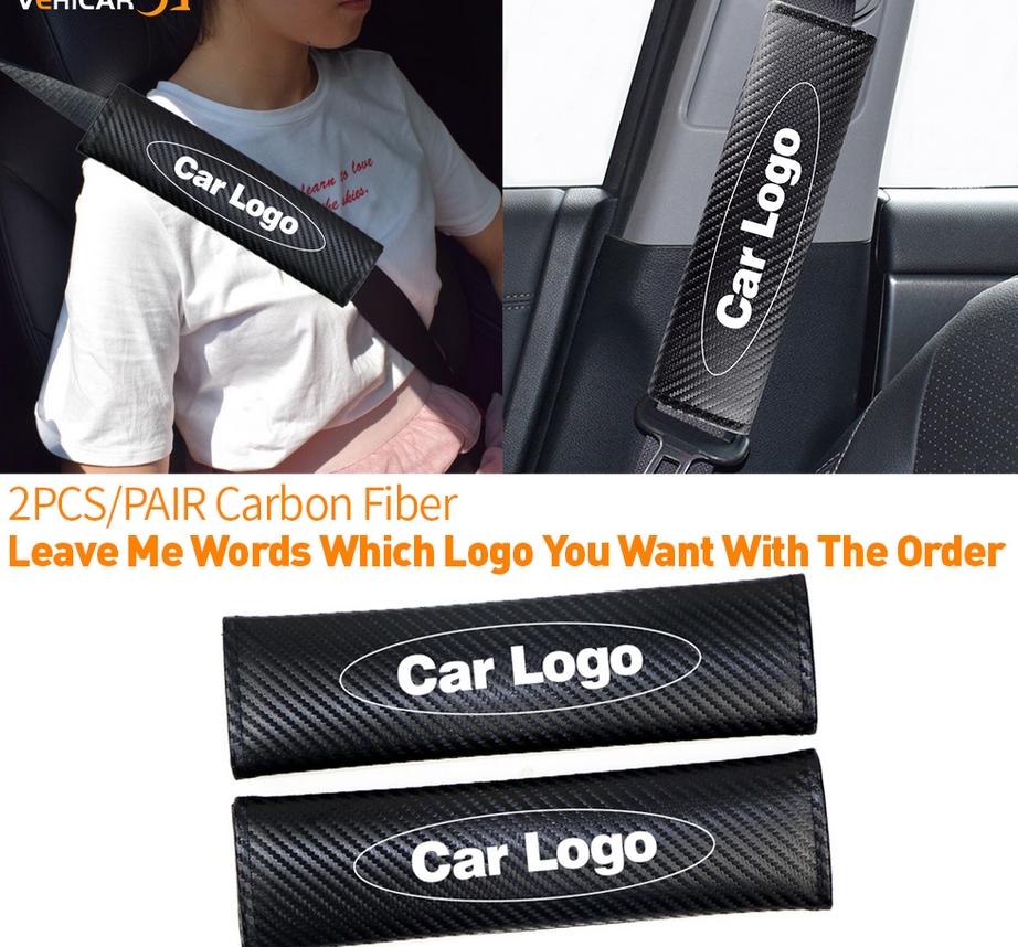 Autocollants de voiture pour VW pour Volkswagen jetta voiture sécurité ceinture de sécurité harnais épaule ajusteur coussin couverture en Fiber de carbone couverture voiture style