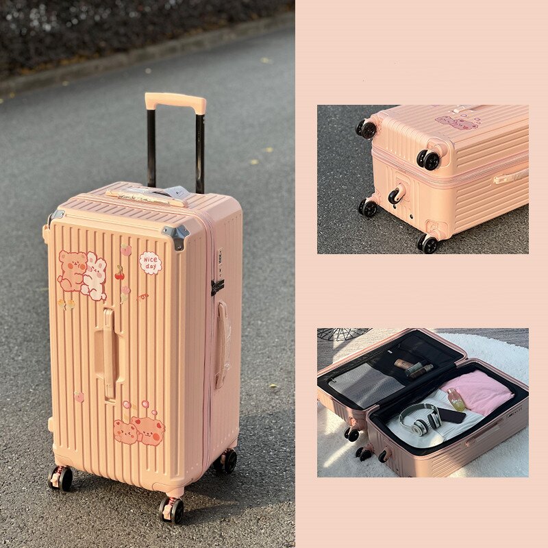 Valise Trolley grande capacité Frein amortisseur Valise mot de passe roue universelle