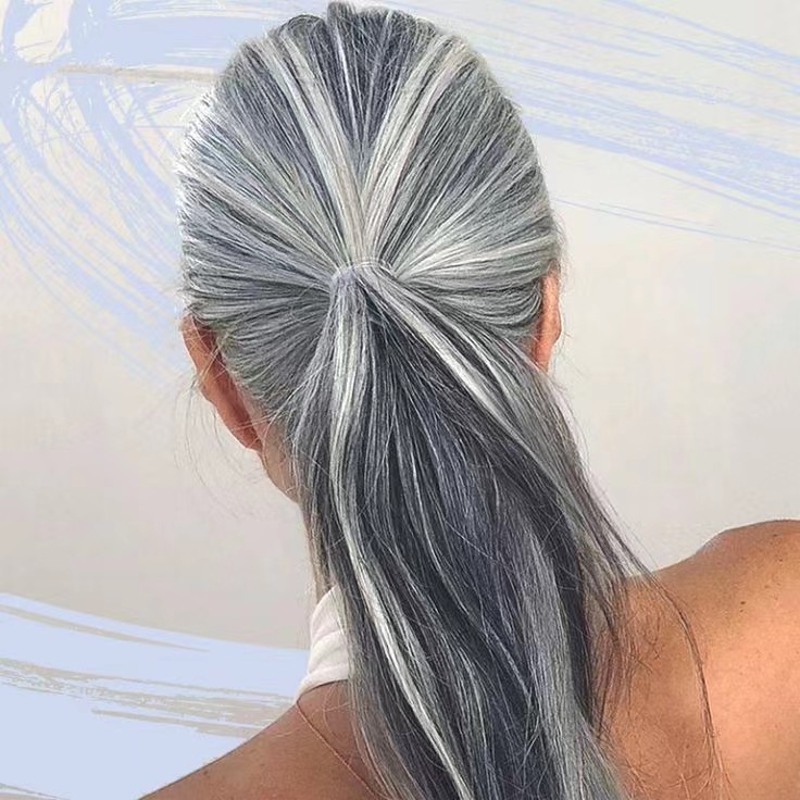 自然と灰色の本物の髪のポニーテール塩漬けとペッパークリップビッグアフロアフロの髪の延長自然灰色のポニーテールヘアピース120g