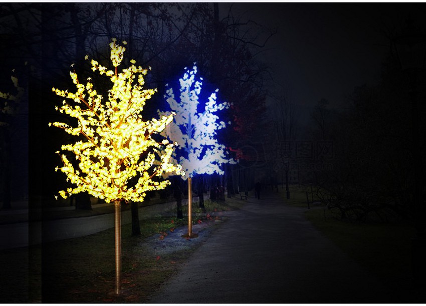 LED Artificial Cherry Blossom Tree Light Christmas Light LED Bulbs 2m/6.5ft Height 110/220VAC Rainproof Outdoor Use 