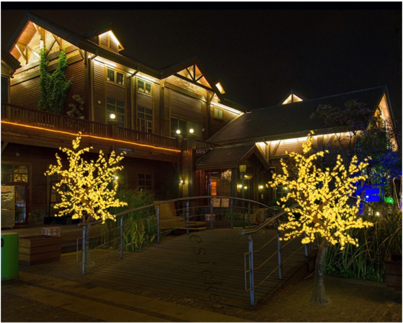 LED Cherry Blossom Tree 1.5m 2.5m Height 110 220V Seven Colors for Option Rainproof Outdoor Usage Drop garden decoratio