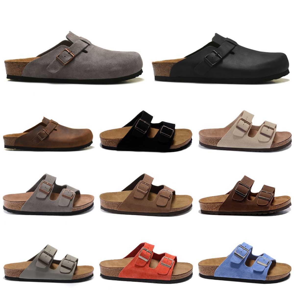 2023 BIRKENS TOCK Arizona Kvinnor Designer Sandaler Men Microfiber Birko-flor Boston Soft Mules Fotbädd Slid Sliders Clogs inomhus Pantoufle Flip Flop Slippers Shoes