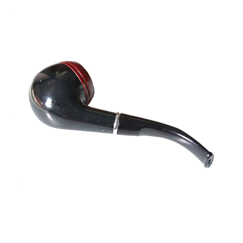 Smoking Pipes Pipe à tige courte en résine classique Pipe en bois rouge peinte à la main