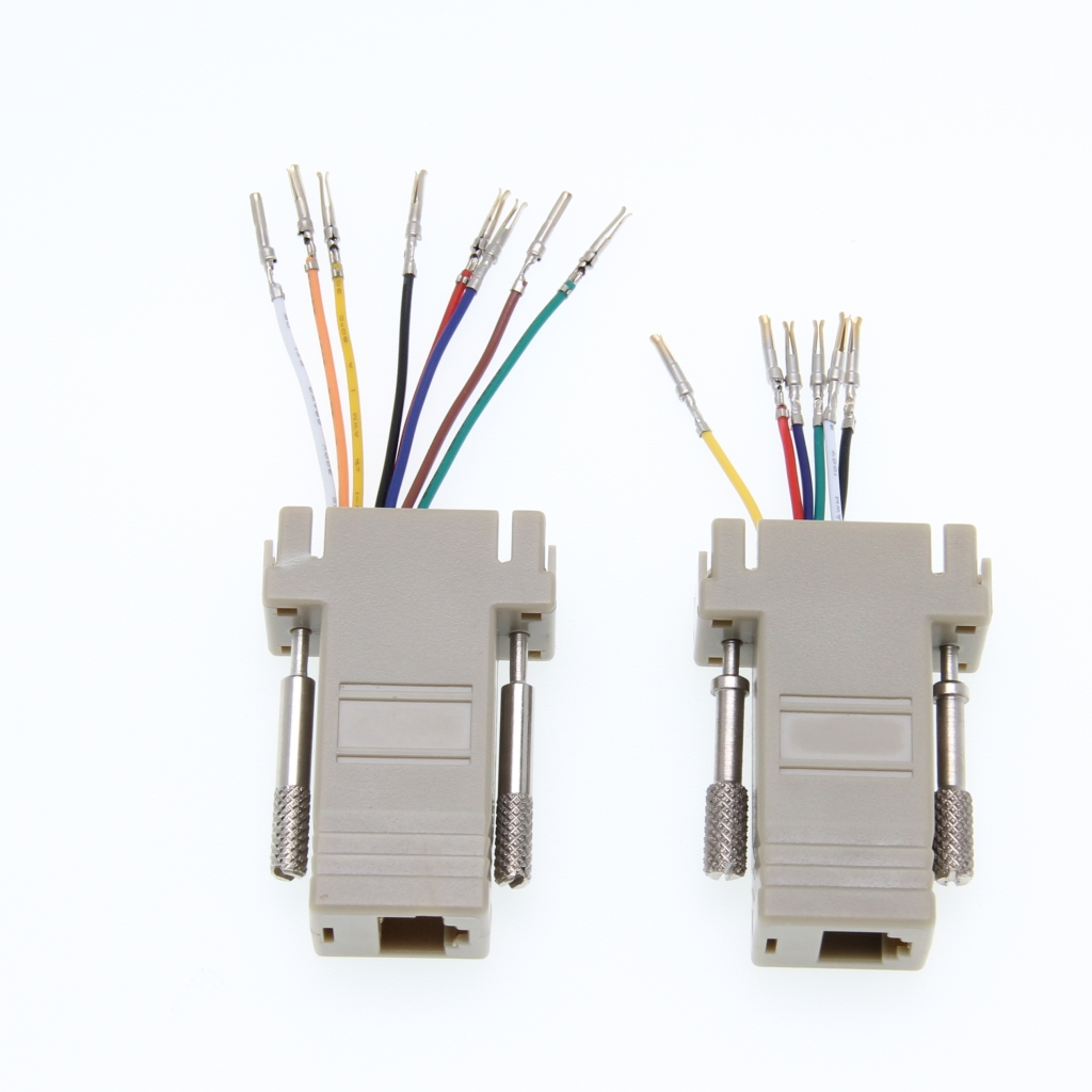 البيع الساخن جودة جيدة الجملة db9 أنثى إلى RJ45/RJ12 أنثى F/F RS232 موصل محول Modular Extender