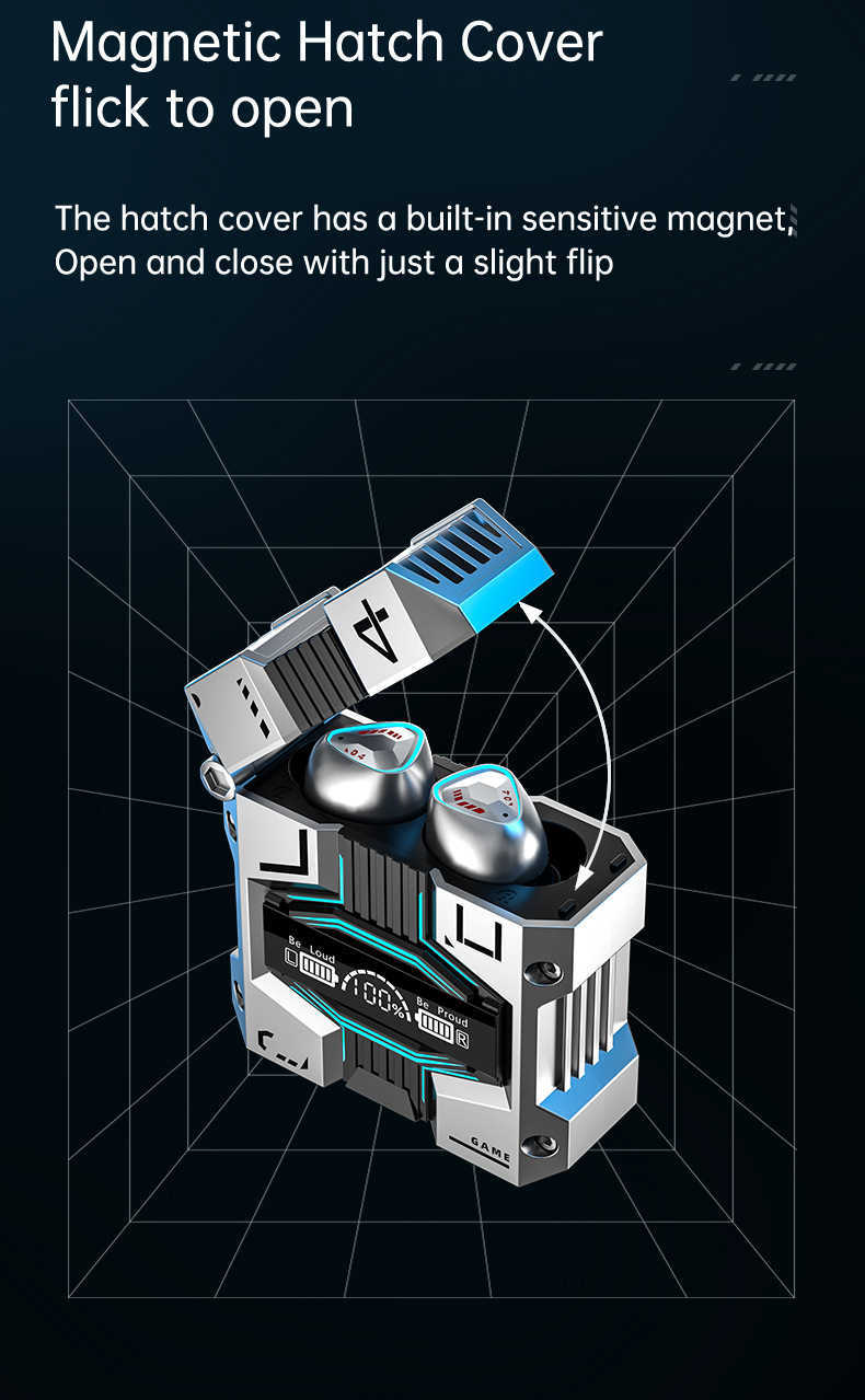 Nouveau M45 sans fil TWS Bluetooth écouteur modèle privé Science-fiction métal Module spatial deux oreilles jeu sans délai