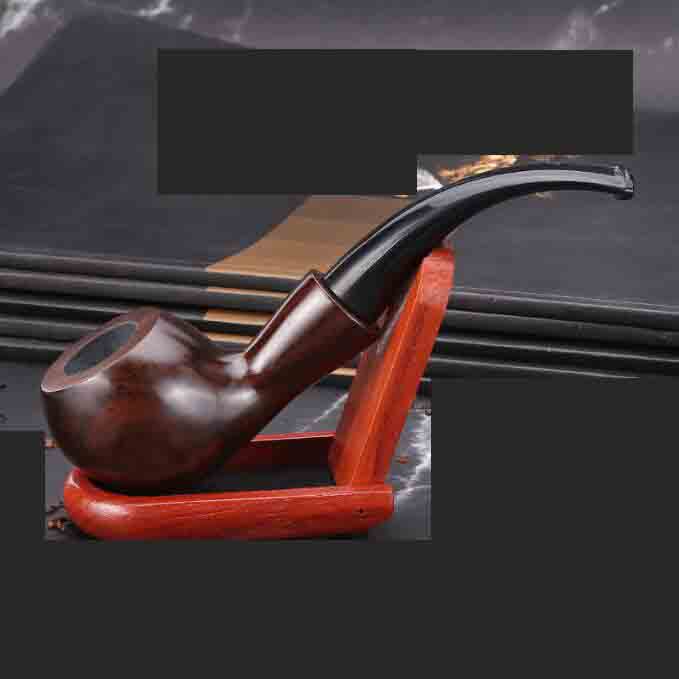 Сплошная черная деревянная черная черная рука табачная сигарета курящая труба 9 мм фильтр деревянный цветок аксессуары для инструментов 5 стилей
