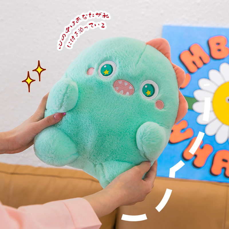 Cute Little Monster Throw Pillow Cartoon Plush Toy Doll Grab Machine Doll Children's Doll Birthday Gift Wholesale for Women