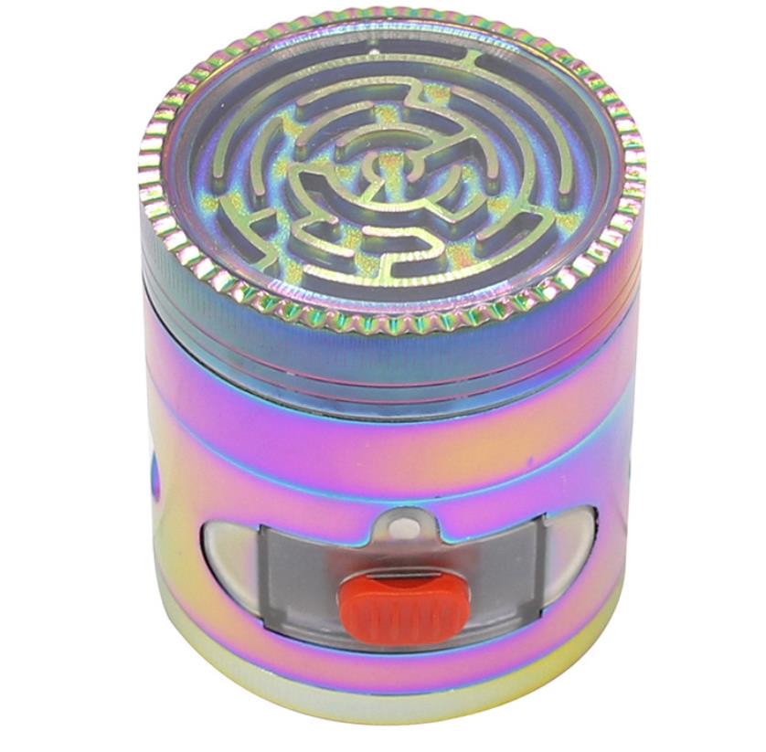 Smoking Pipes 63mm 4-layer transparent 3-hole zinc alloy on the side of a cigarette grinder with drawers