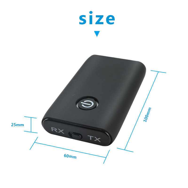 2-In-1 Bluetooth Wireless Head 5.0 Computer TV Repeater 3.5mm Car Speaker AUX Hifi Music Adapter