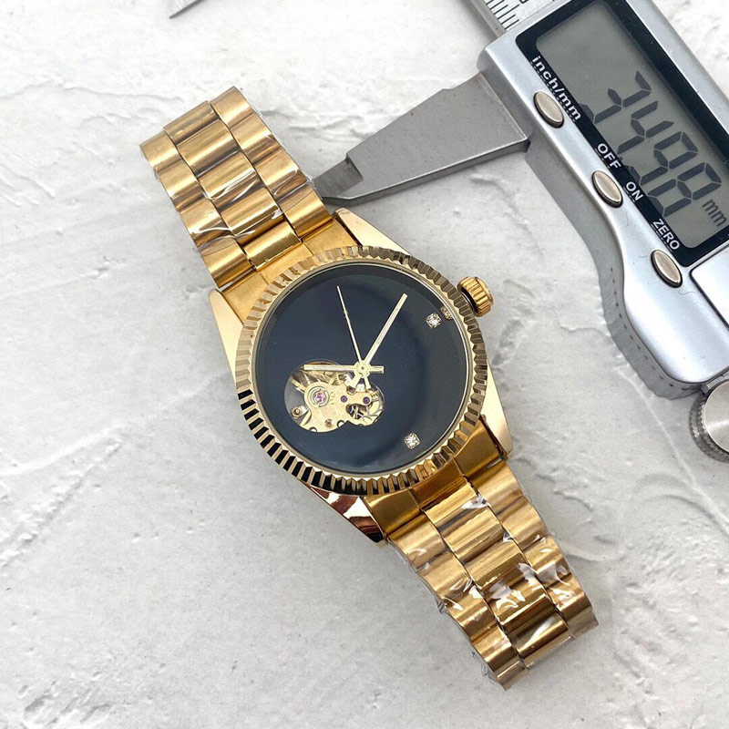 orologio da uomo di lusso da donna unisex con diamanti di design in oro 36mm con movimento meccanico automatico orologi da polso con cinturino in acciaio inossidabile uomo donna regalo di compleanno