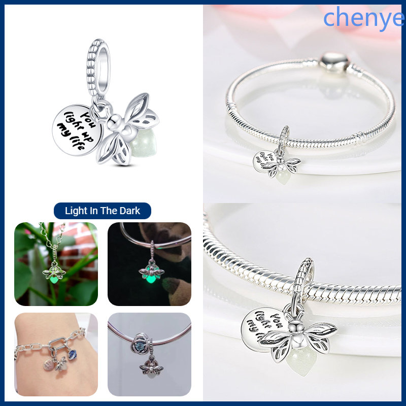 925 Argent Fit Pandora CharmFirefly Charms Mauvais Œil Montgolfière Bleu Perle Dangle Mode Charmes Ensemble Pendentif DIY Fine Perles Bijoux