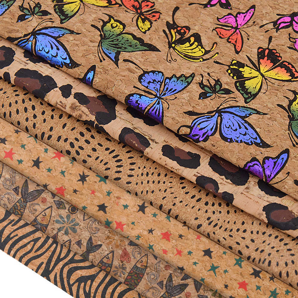 Fabric Vintage Soft Cork Synthetic Leather Fabric For Floral Handmade Veal Bags Cora Textured Bags Furniture Decoration Crafts P230506