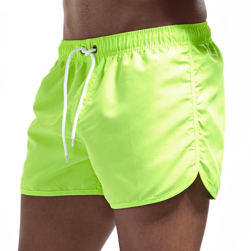Herrbadskläder 2023 män badkläder shorts stammar strandbrädet shorts sommar manlig surf badbyxor mäns kläder fasta färg baddräkter p230506