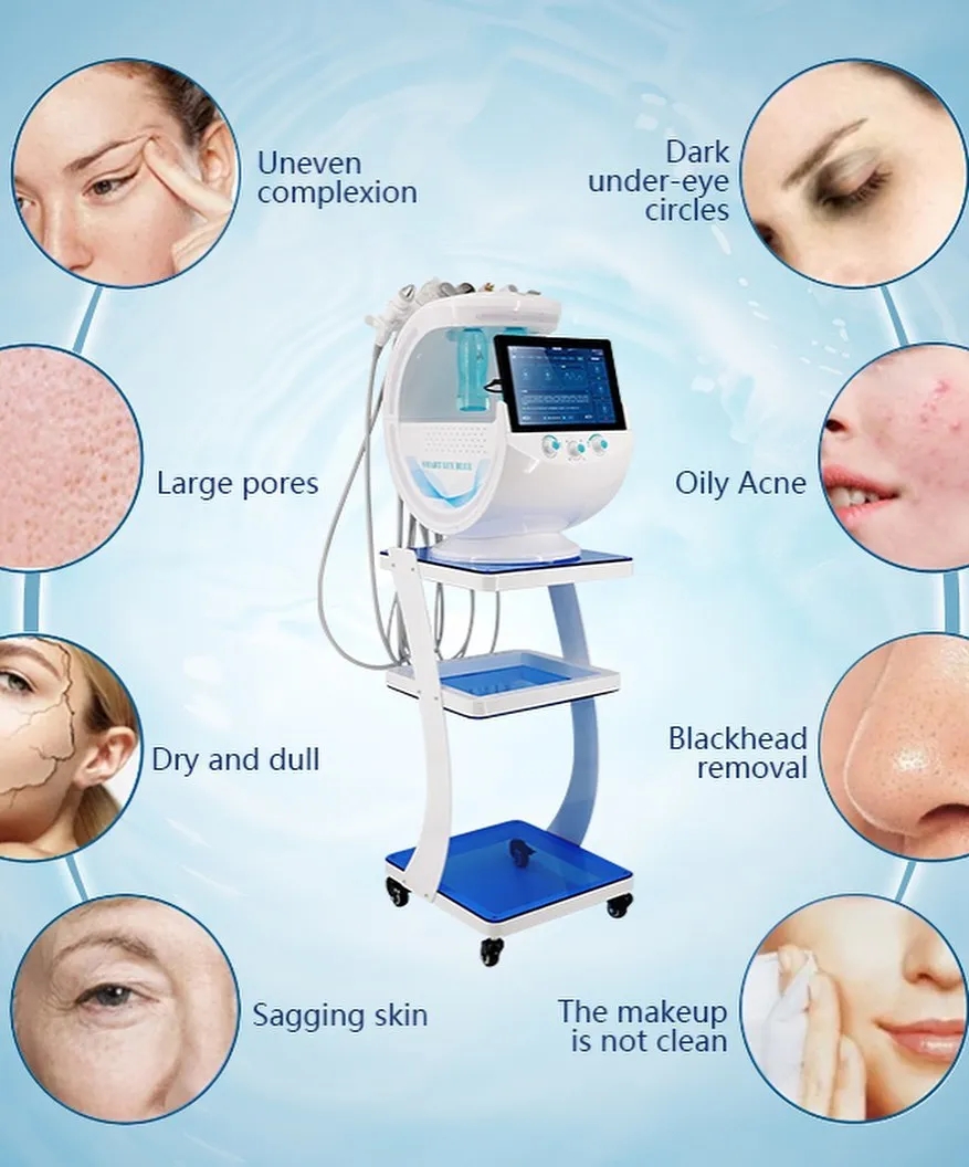 Preço de fábrica Smart Hydrafacial Oxygen Jet Ice Blue Skin Management System Hydro Water Demerbrasion Machine Analisador de pele Rf Fractional Multi-Function Beauty