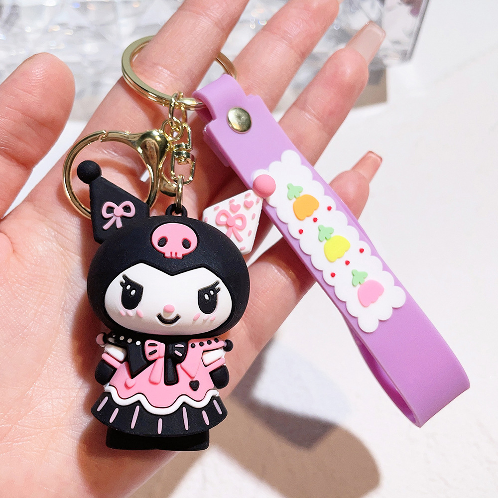 Decompression Toy Cartoon key chain Cute Kuromi pudding key chain pendant for men and women
