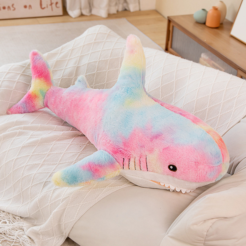 Factory wholesale 6-color 30cm lovely shark pillow plush toys cartoon film and television surrounding animals and children's gifts