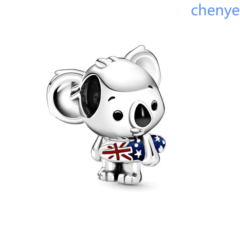 925 Silver Fit Pandora Charm Small Animal Beads Koala Teddy Akita Dog Cat Alpaca Lion Cute Accessories Bead Dangle Fashion Charms Set Pendant DIY Fine Beads Jewelry