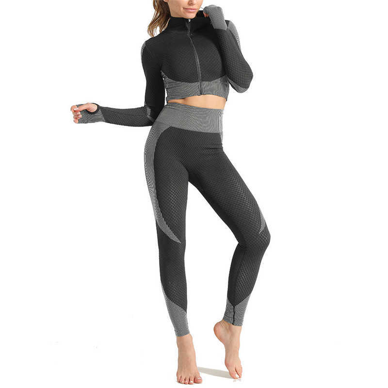 Survêtements pour femmes 2 / Ensemble de yoga sans couture Gym Fitness Vêtements Femmes Yoga Suit Sportswear Femme Workout Leggings Top Sport Vêtements Training Suit P230506