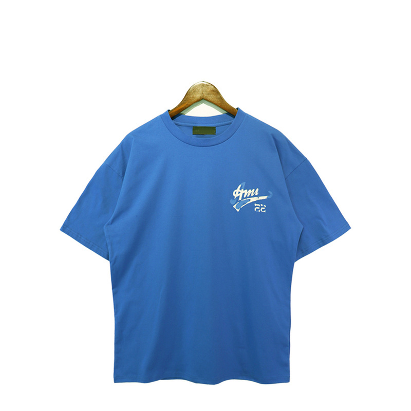 Мужские футболки 2023 Весна Лето Logo Emboridery Футболка с круглым вырезом High Street Unisex Loose Crack Рубашка с коротким рукавом Футболки