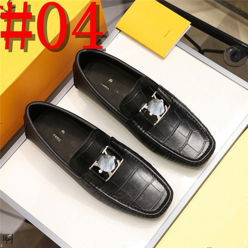 23SS oryginalne skórzane buty luksusowe marka marki włoskie mokasyny mokasyny oddychające na czarne buty do jazdy plus rozmiar 38-46