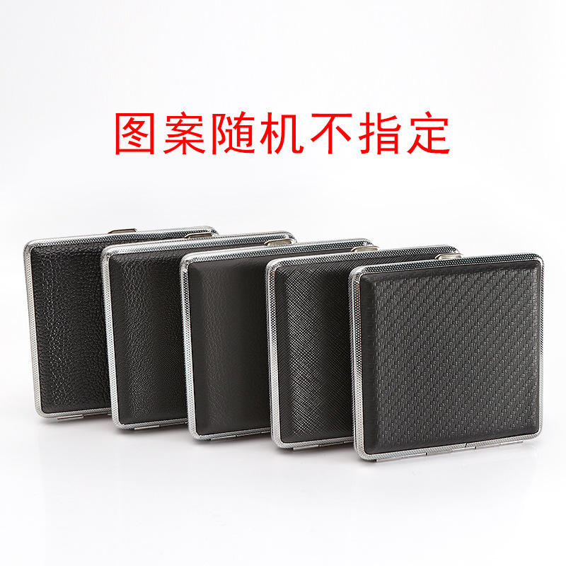 Smoking Pipes Leather cigarette box, split with straps, men's cigarette storage box, independent, windproof