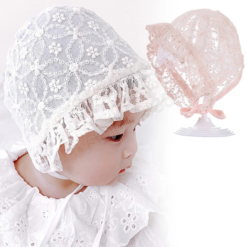 Sommarspetsblomma hatt Nyfödd baby mössa prinsessa baby flicka spädbarns motorhuven småbarn solskyddsmedel hattar fotografering rekvisita