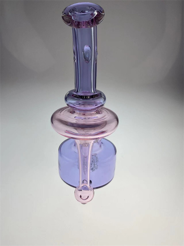 Fumando narguilé de vidro RBR3.0 Reciclagem com rosa e roxo CFL Color 14mm Junta com uma opala