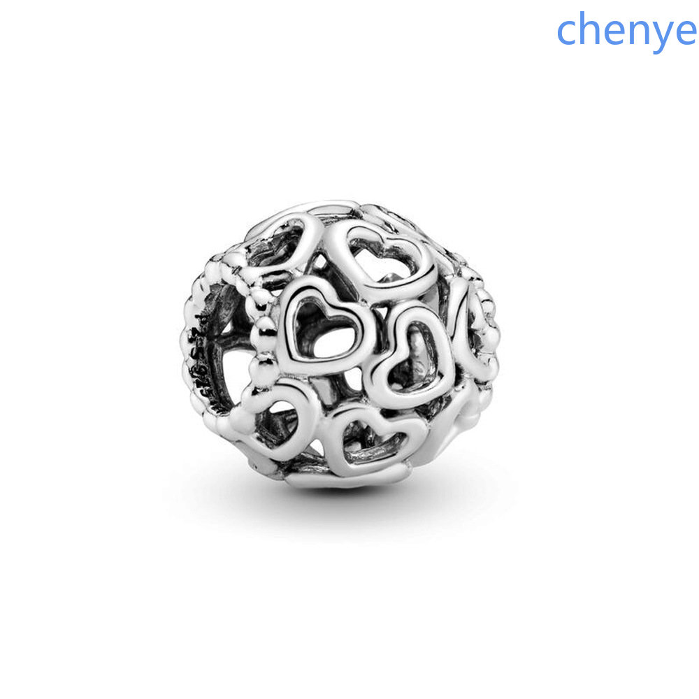 925 Argent Fit Pandora Charm Saint Valentin Fête des Mères Amour Série Amour Rempli Pendentif Bijoux Perlés Perle Balancent Mode Charmes Ensemble Pendentif DIY Fine Perles Bijoux