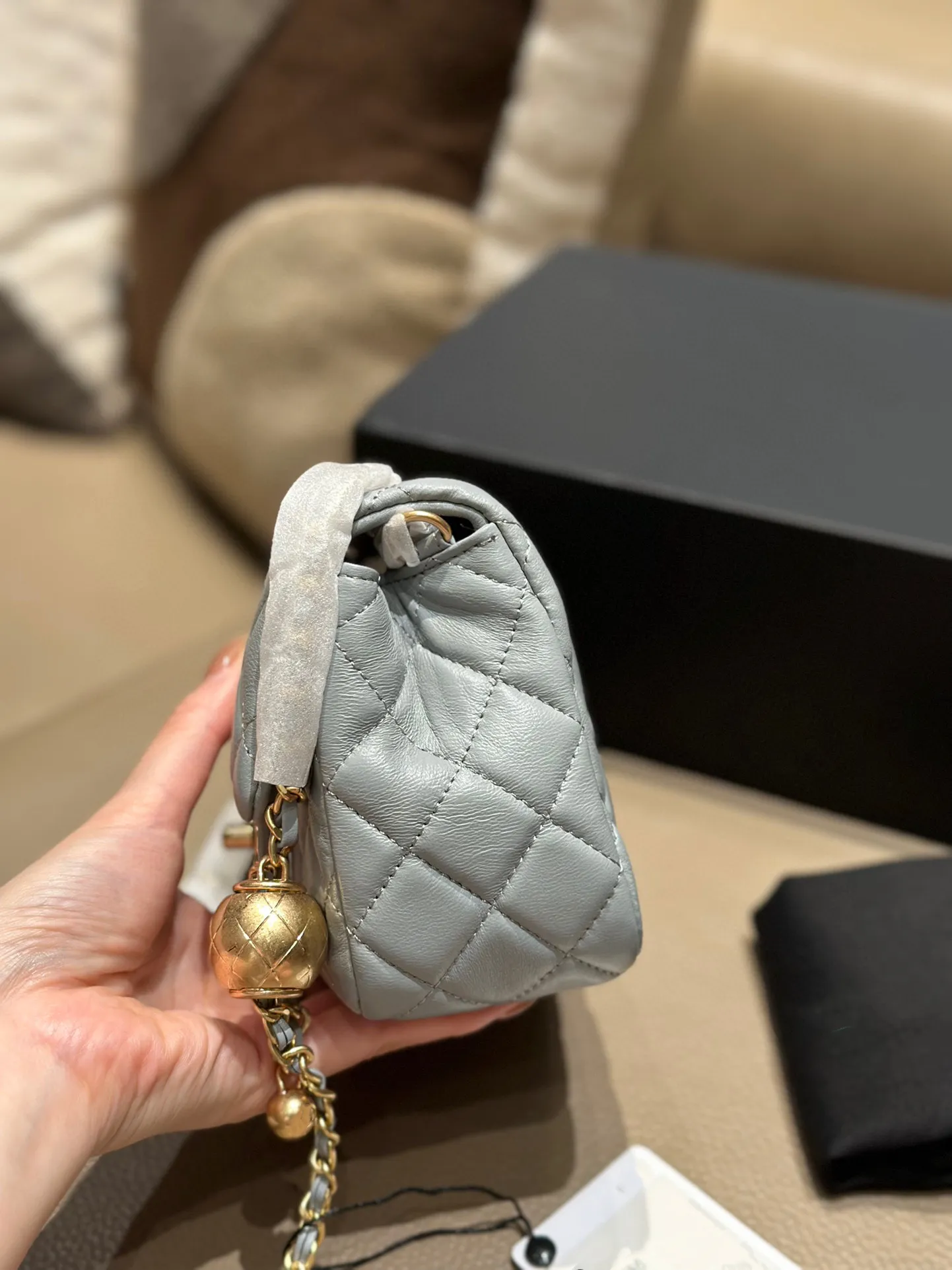 10A Fashion CF Golden Ball Shoulder Bag with Diamond Plaid Classic Flap Bag, Sheepskin Women`s Chain Internal Serial Number Designer Luxury Bag ID luxury_bag1588