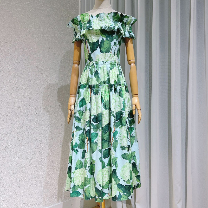 428 XL 2023 فستان مدرج الربيع فستان الصيف العلامة التجارية نفس النمط الإمبراطورية الإمبراطورية الرقبة بلا أكمام فستان نسائي