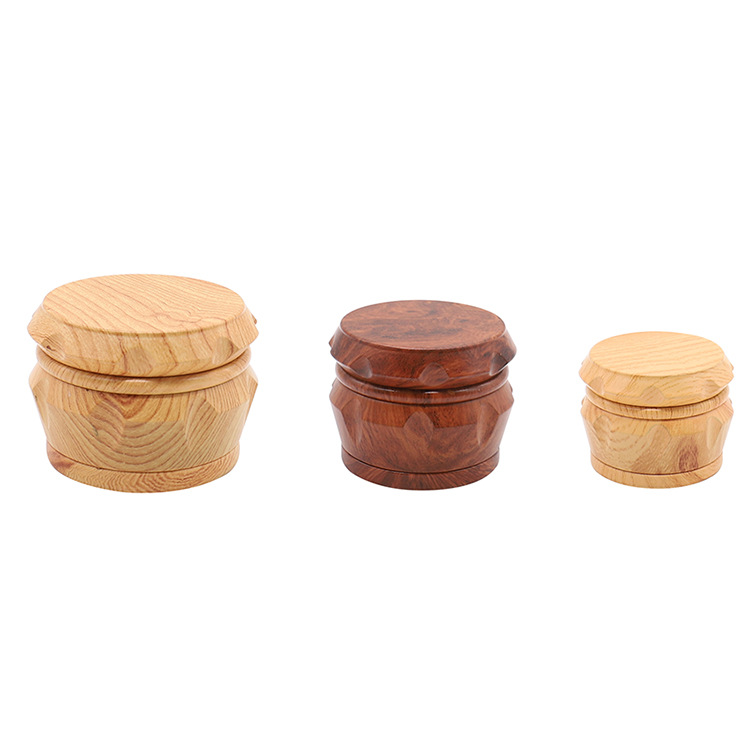 Holztrommelmühle Räucherholz-Kräutermühlen 2 Arten 40 mm / 50 mm / 63 mm 4 Schichten Tabak Sonstiges Rauchzubehör