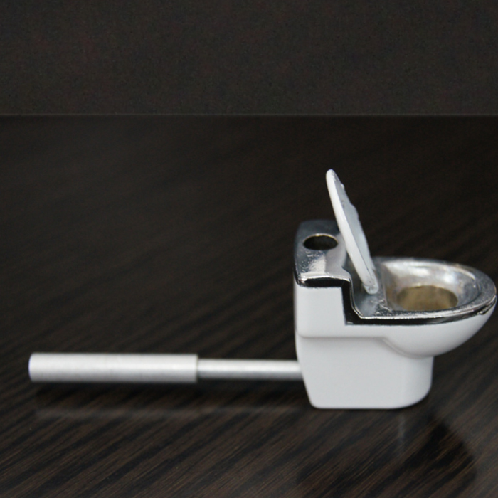 Rökning av roliga kreativa bärbara toalettformade rörmetallrör med skärmförpackning Tobaksrör rigg