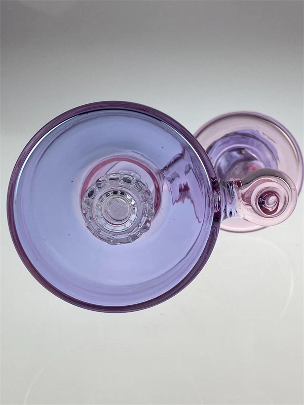 Narguilés en verre à fumer style rbr3.0 recyclé avec joint de 14mm de couleur rose et violet cfl avec une opale