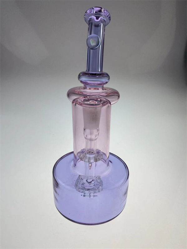 Narguilés en verre à fumer style rbr3.0 recyclé avec joint de 14mm de couleur rose et violet cfl avec une opale
