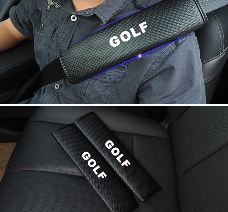 Für VW Für Volkswagen Golf Auto Sicherheitsgurt Harness Schulter Einsteller Pad Abdeckung Kohlefaser Abdeckung Car Styling 
