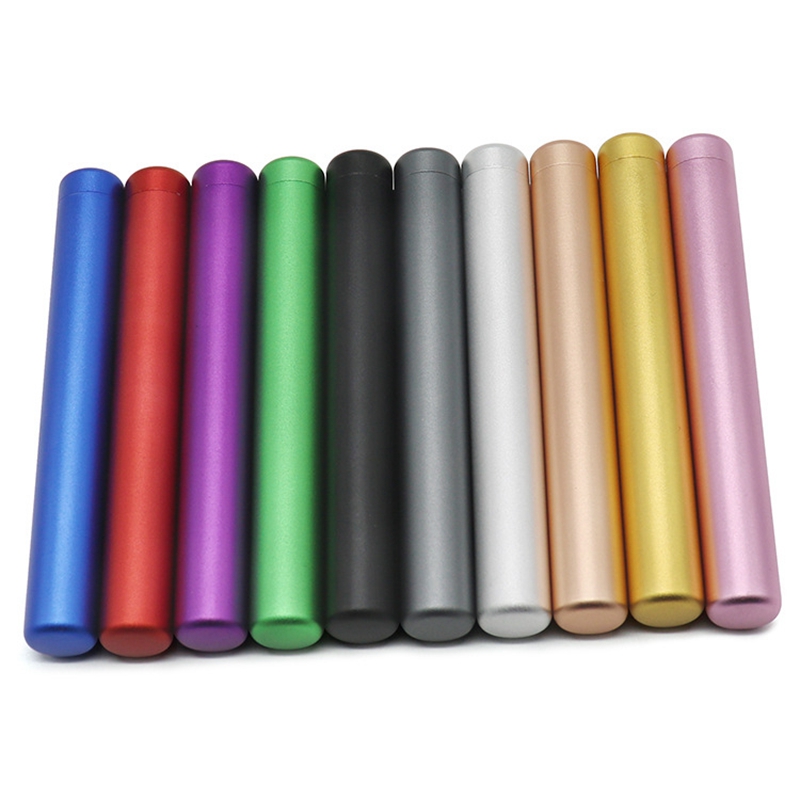 Latest Colorful Aluminium Alloy Smoking Pre-Roll Tube Empty Sealing Jar Portable Storage Case Package Box Rolling Handroller Cigarette Tobacco Herb Tool DHL