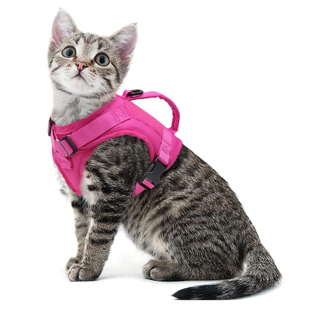 Leads Military Tactical Cat Harness Vest Escape Proof Nylon Dog Puppy Harness Pet Vest Harness for Cats Small Dogs Training Walking