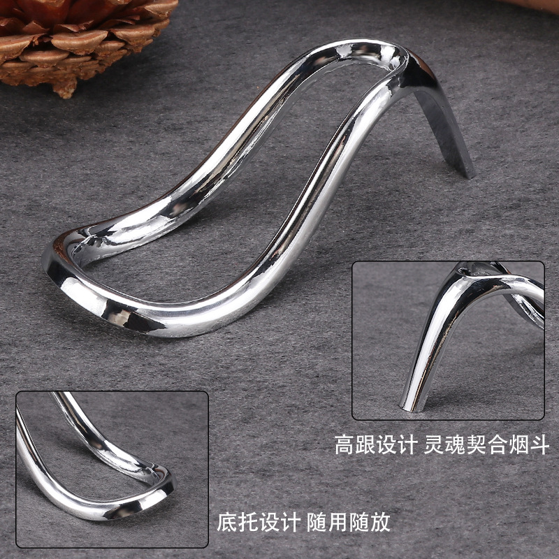 Smoking Pipes New stainless steel pipe holder, cigarette accessories, alloy metal