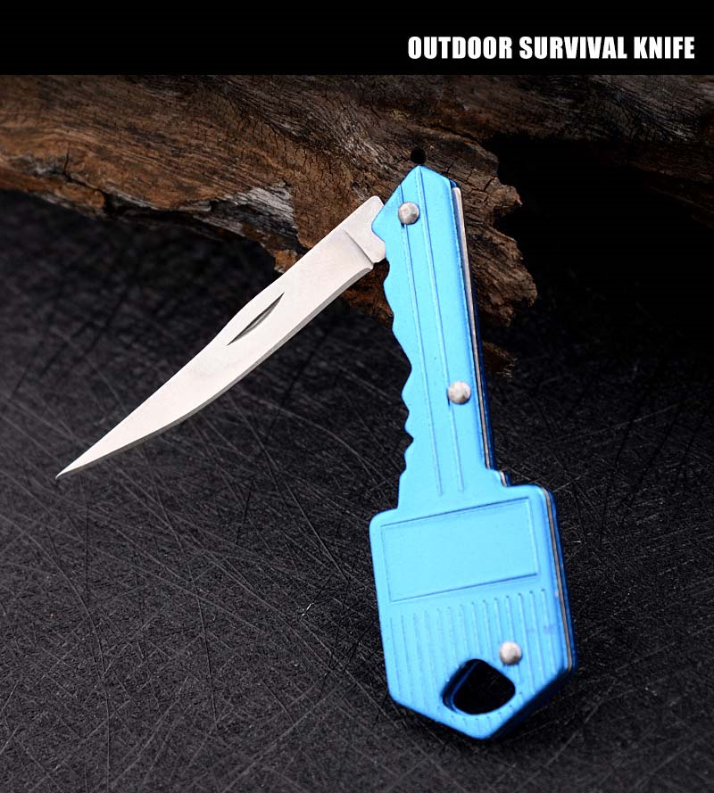 Selbstverteidigung Schlüsselanhänger Designer Messer Schlüsselanhänger Mini Taschenmesser Edelstahl Klappmesser Schlüsselanhänger Outdoor Camping Jagd Taktische Kampfmesser Überlebenswerkzeug