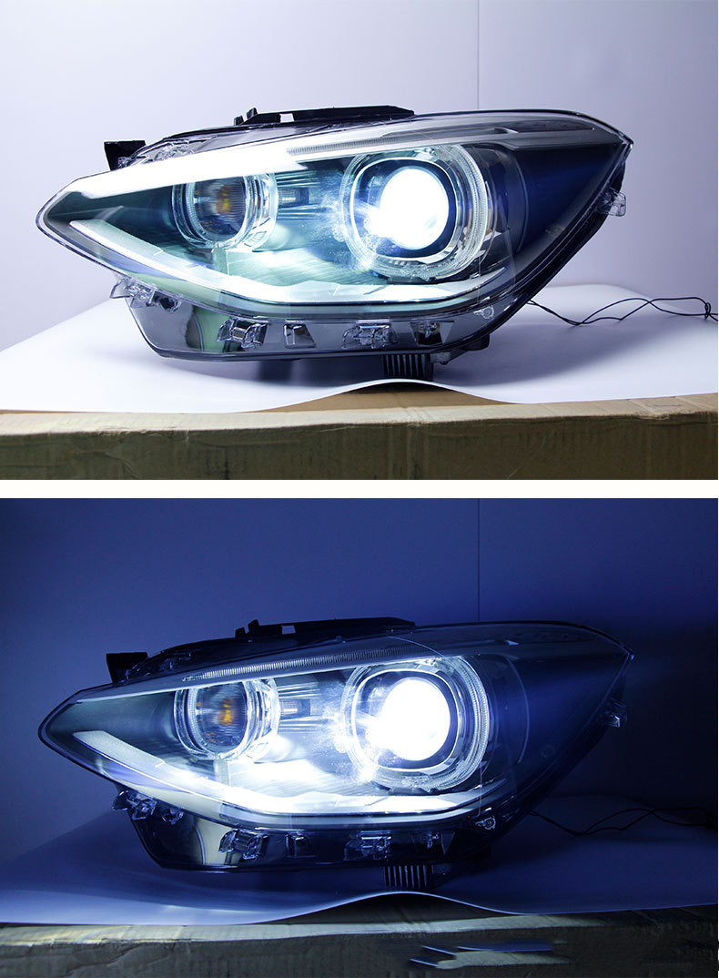 Car Styling For BMW 1 SERIES F20 20 12-20 15 Upgrade High Configuration Headlights Angel Eye Running Lights Accessories