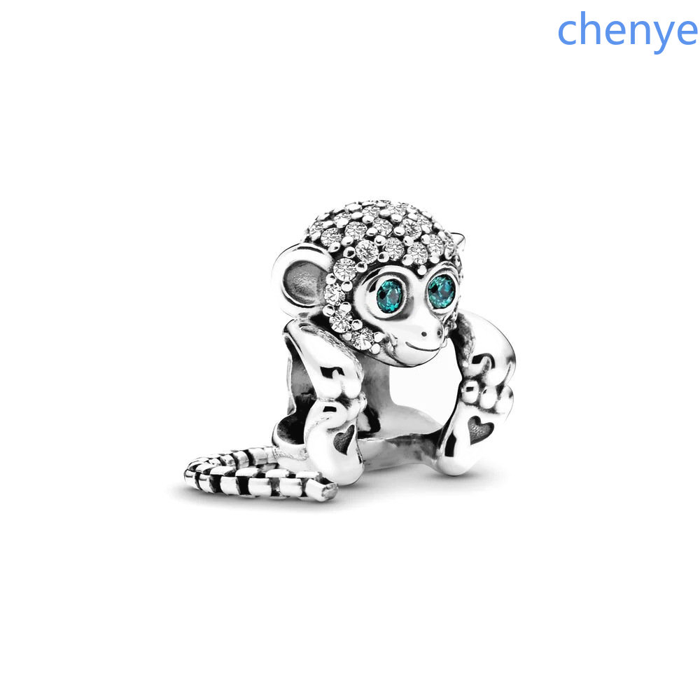 925 Silver Fit Pandora charme Blue Fox Tree Spirit Monkey Diy Requintado Acessórios de joias