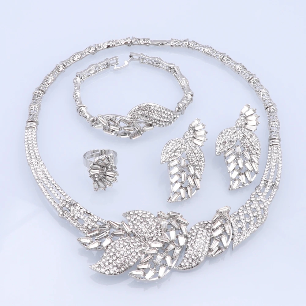 Fashion Gold Plated Jewelry Sets For Women Sieraden Sets Earrings Necklace Bracelet Ring Jewelry Wedding Party Prat