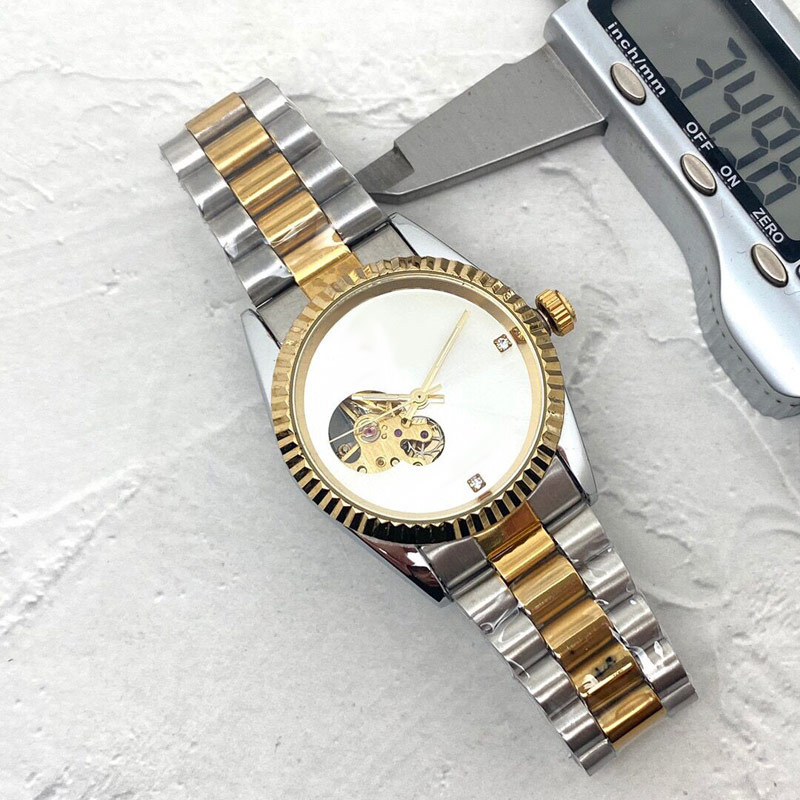 orologio da uomo di lusso da donna unisex con diamanti di design in oro 36mm con movimento meccanico automatico orologi da polso con cinturino in acciaio inossidabile uomo donna regalo di compleanno