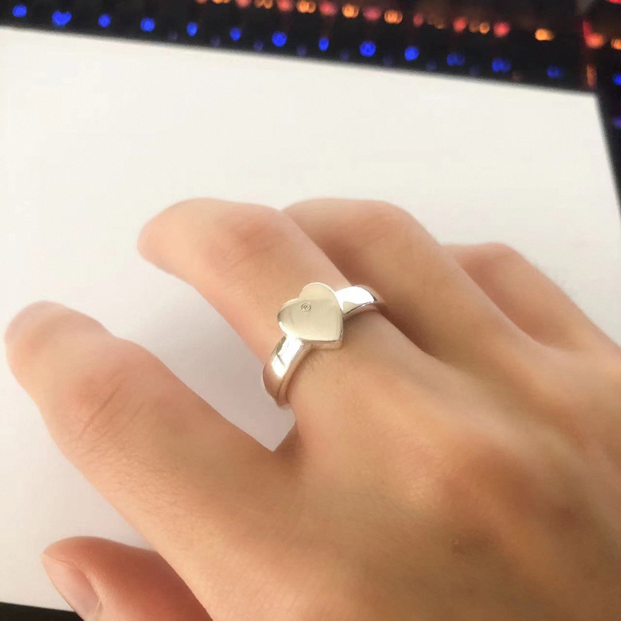 Дизайнерское кольцо для мужских женщин 925 Sliver Love Ring