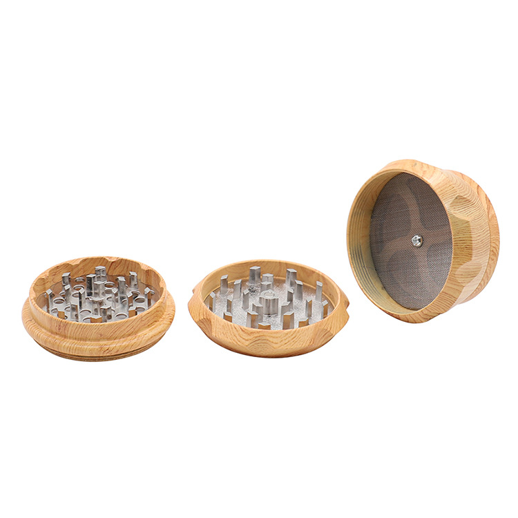 Holztrommelmühle Räucherholz-Kräutermühlen 2 Arten 40 mm / 50 mm / 63 mm 4 Schichten Tabak Sonstiges Rauchzubehör