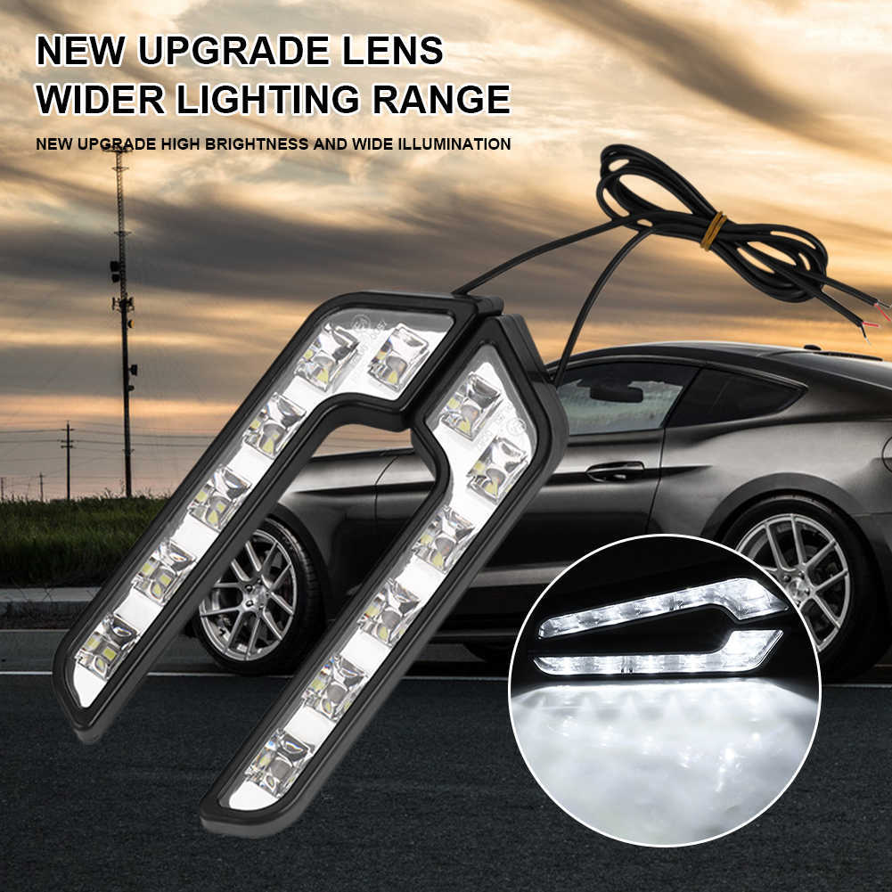 NIEUW LED BULB AUTO LED Flexibele Siliconen LED Daytime Running Light 6Led met lens DC 12V witte hoofdlamp koplamp Parkeermistlicht licht