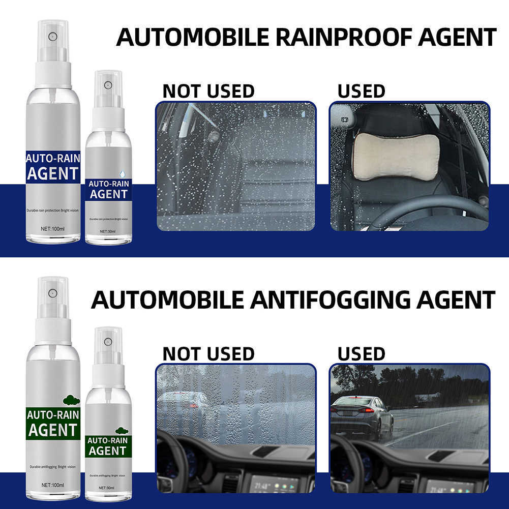 New 30/100ML Car Window Glass Film Coating Agent Waterproof Rainproof Anti-fog Spray Car Windshield Coating Anti-fog Rainproof Agent