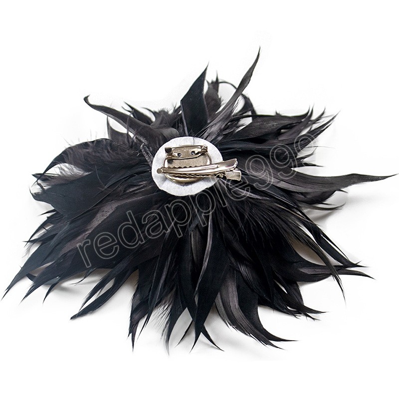 Fashion Feather Bouquet broche handgemaakte veer sjaal clip pin jurk revers pins buckle ganzenveer corsage kleding accessorie