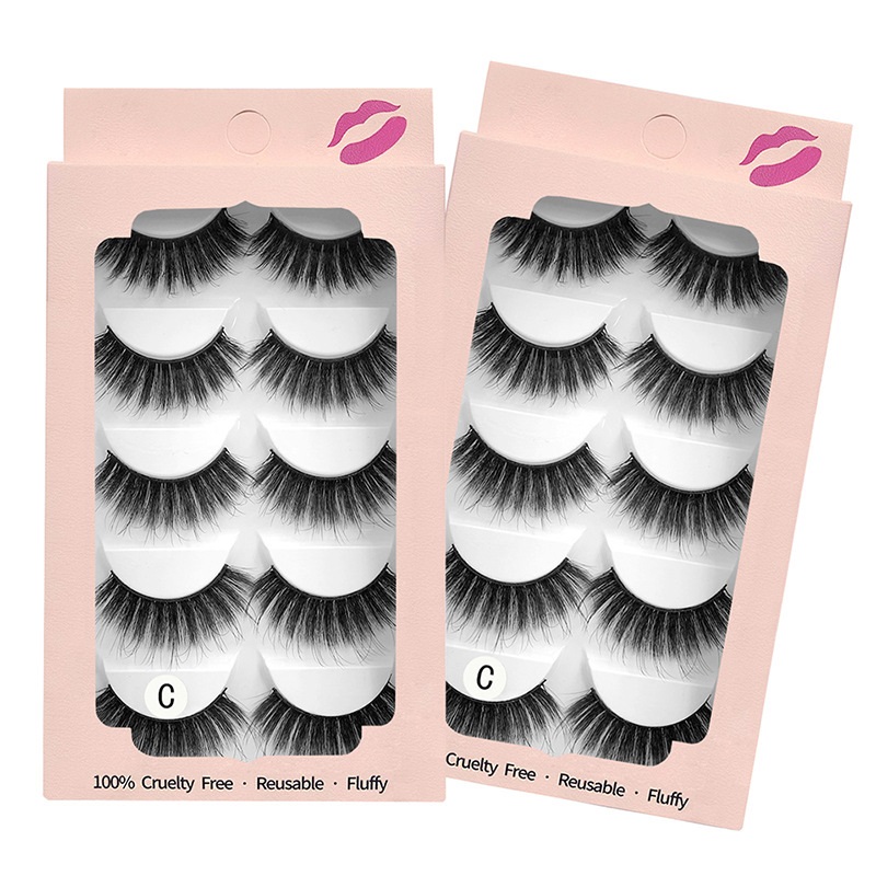 Thick Natural Fake Eyelashes Mink Naturally Soft & Vivid Handmade Reusable Multilayer False Lashes Extensions Full Strip Lash