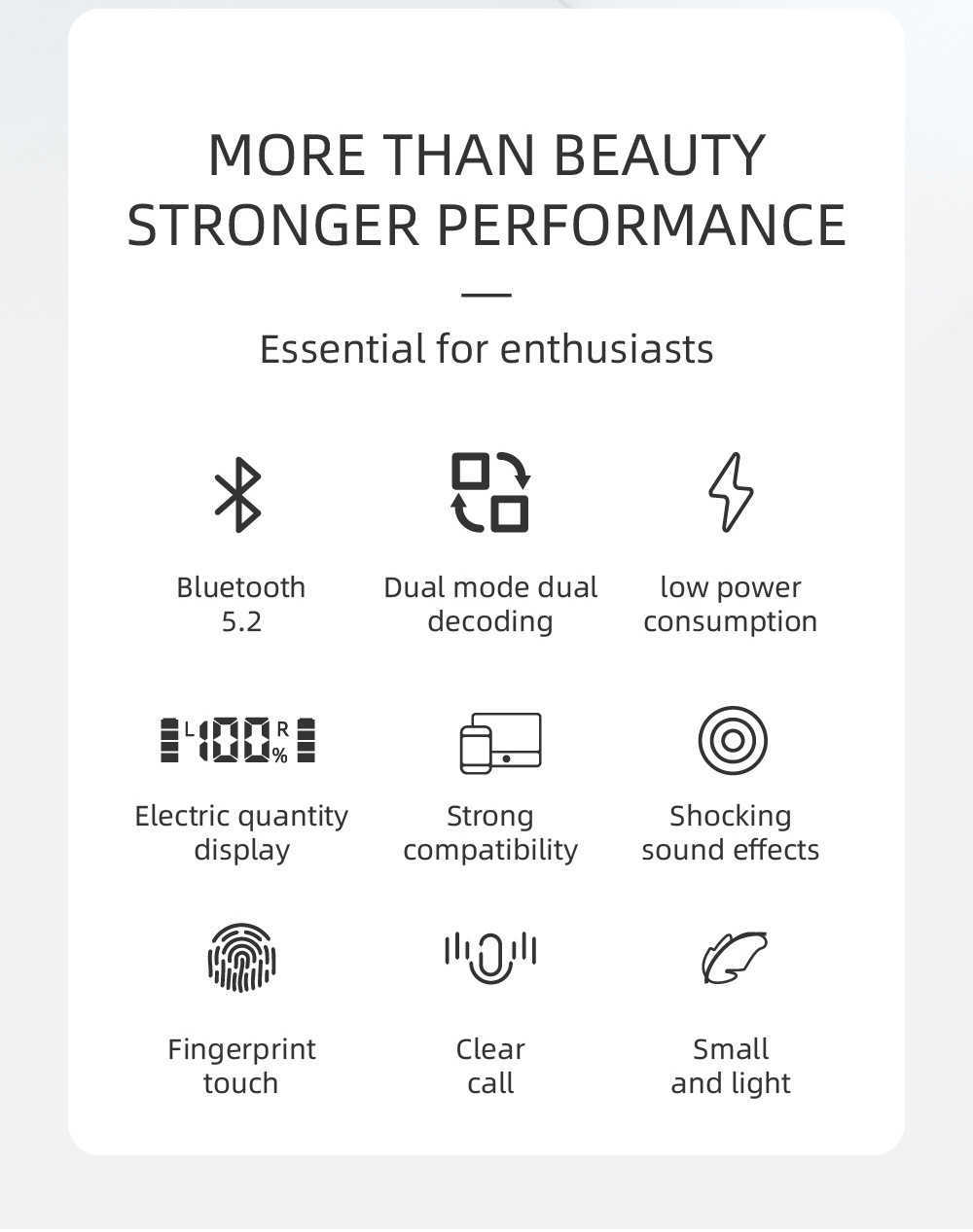 V60 fones de ouvido Bluetooth TWS Polhones digitais de exibição digital portátil de peso externo